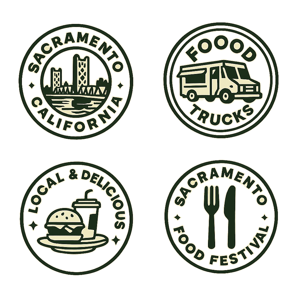 Sacramento skyline with food trucks